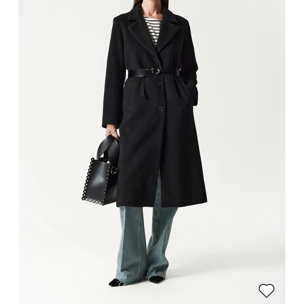 Brand New & Other Stories Single Breasted Black Wool Coat Size 12